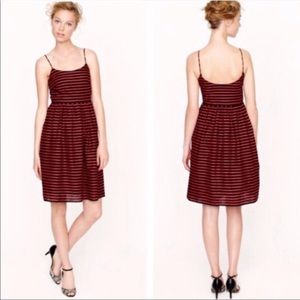 J. Crew Red and Navy Striped Dress Size 0 NWOT